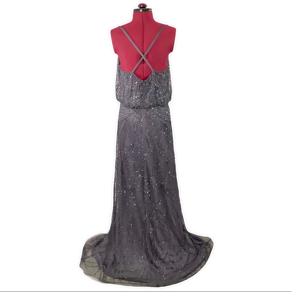 🎉HP🎉 💎ADRIANNA PAPELL Purple Embellished Gown - Picture 4 of 11